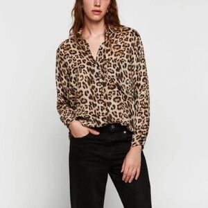 Zara leopard print blouse